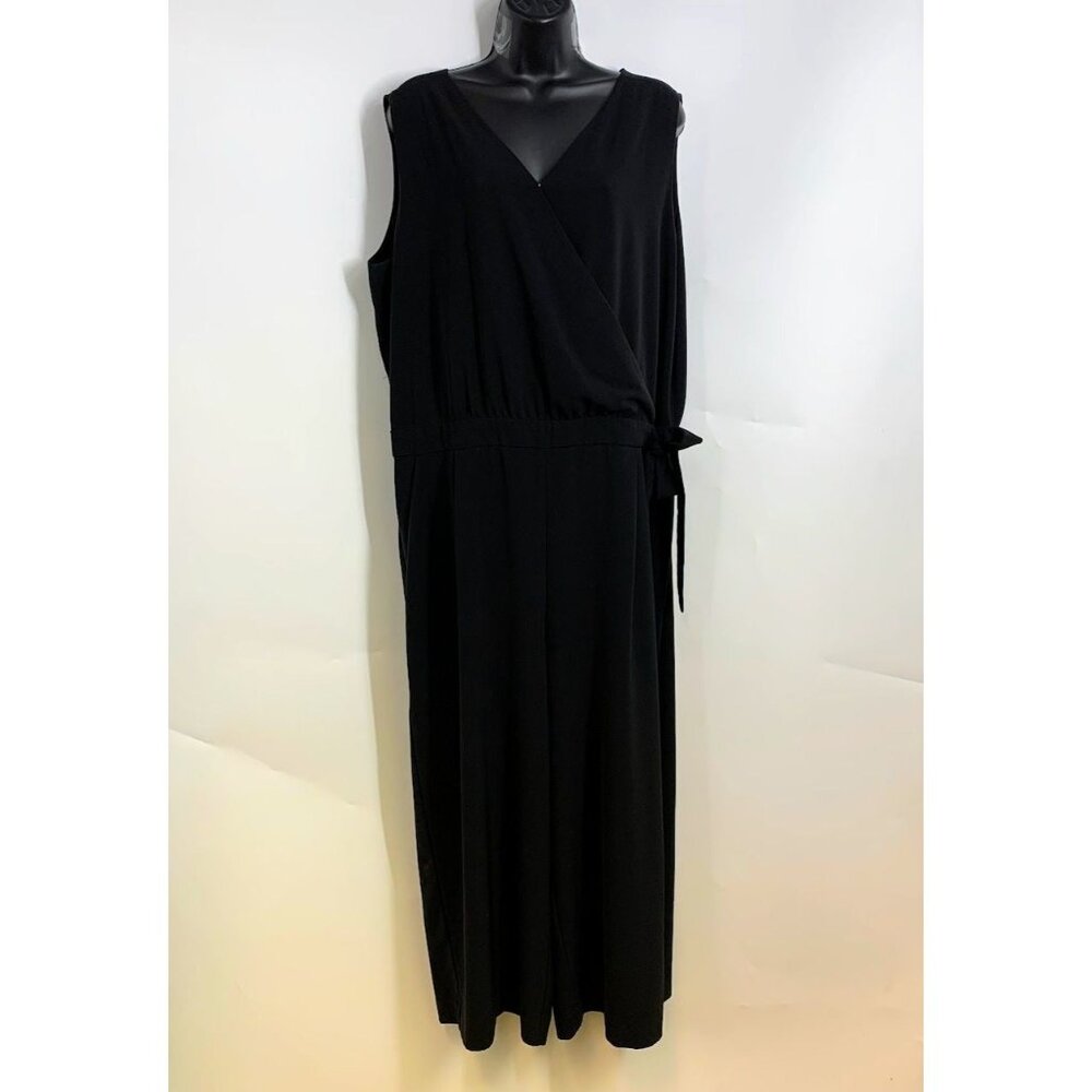 Ann Taylor Loft Women's Sleeveless Tie Waist Wide Leg Jumpsuit Size 16